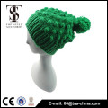 Solid color pom pom knitting Fashion winter hat for young girl